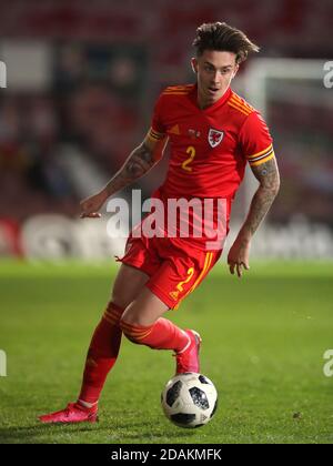 Wales Cameron Coxe während des UEFA Euro 2021 U-21 Qualifying Group 9 Spiel auf dem Racecourse Ground, Wrexham. Stockfoto