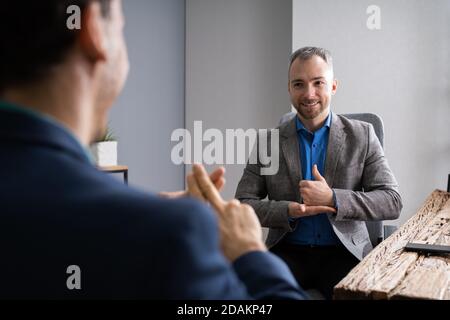 Gebärdensprache Für Gehörlose Und Behinderte Lernen Stockfoto