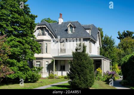 Der historische Geburtsort von harriet beecher stowe in hartford connecticut an einem Sommertag. Stockfoto