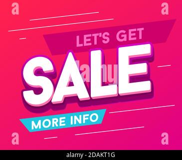 Lassen Sie uns Verkaufsbanner erhalten. Sonderangebot bester Verkauf Banner. Geeignet für Social Media Post und Web-Internet-Promotion.Vector Stock Vektor