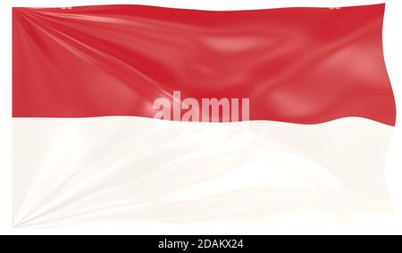 3d Illustration einer wehenden Flagge Indonesiens Stockfoto
