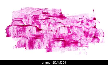 Rosa bemalte Textur isoliert auf dem weißen Hintergrund . Abstrakte Komposition, Raum für Ihren eigenen Text Stockfoto