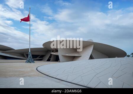 Sonnenuntergang bei Qatar National Museum Stockfoto