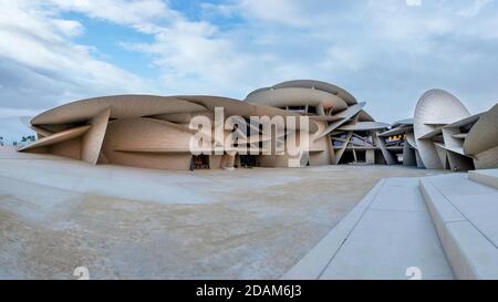 Sonnenuntergang bei Qatar National Museum Stockfoto