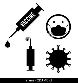 Covid-Impfstoff Hoffnung. Vektordarstellung im flachen Stil Stock Vektor