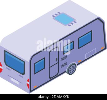 Moderne Camp Anhänger Ikone. Isometrische des modernen Camp Trailer Vektor-Symbol für Web-Design isoliert auf weißem Hintergrund Stock Vektor