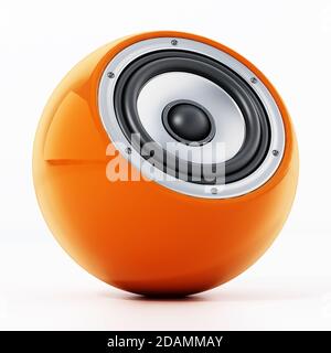 Allgemeiner Smart-Lautsprecher auf weißem Hintergrund isoliert. 3D-Illustration. Stockfoto