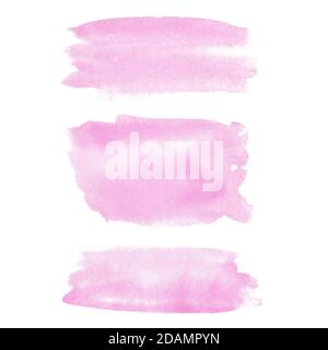 Aquarell Roségold Pinsel Textur. Hand bemalt abstrakt rosa Farbe Fleck. Grafische Hintergrund für Titel, Logo, Banner, kreative diy, modernes Design. Stockfoto