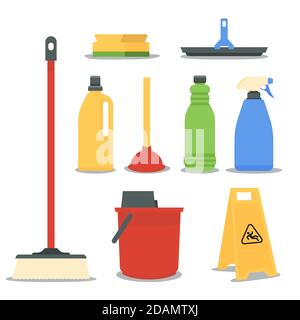 Ausrüstung für die Oberflächenreinigung Vektorgrafik Stock Vektor