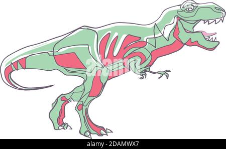 Handgezeichnete Vektorgrafik oder Zeichnung von T-rex Stock Vektor