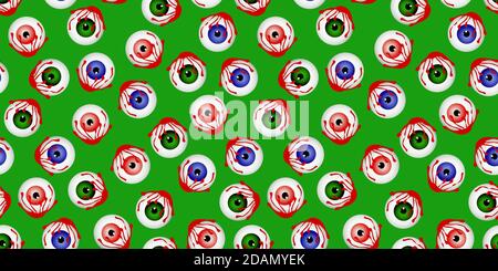 Halloween Nahtloses Muster. Lollipop mit Augen. Halloween-Leckerbissen. Scary Süßigkeiten Rezepte. Vektorgrafik. Stock Vektor