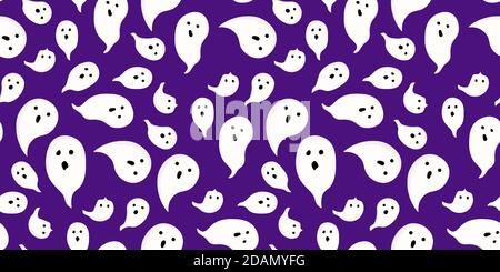 Halloween nahtlose Muster. Der Geist ist niedlich. Vektorgrafik. Stock Vektor