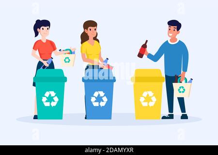 Menschen Recycling-Pack Vektor-Illustration Stock Vektor