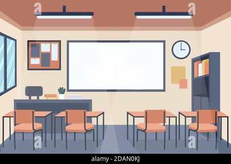 Leere Schulklasse - Hintergrund für Videokonferenzen Illustration Vektor Stock Vektor