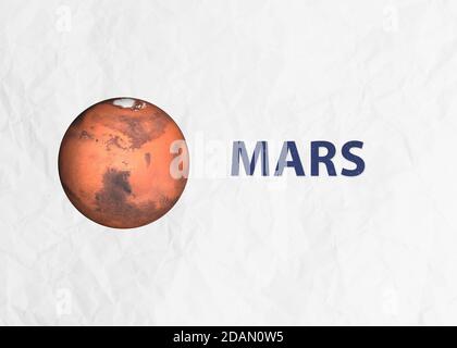 Mars-Planet des Sonnensystems. Infografiken zum Raum. Science Fiction 3D gerenderte Illustration. Elemente dieses Bildes wurden von der NASA eingerichtet Stockfoto