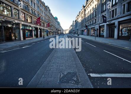 GROSSBRITANNIEN / England / London / eine unwirkliche Stadtsperre in London 24.3.2020/ Londons berühmte Regent Street ist völlig leer. Stockfoto