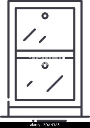 Kabinett Symbol, lineare isolierte Illustration, dünne Linie Vektor, Web-Design-Zeichen, Kontur Konzept Symbol mit editierbaren Kontur auf weißem Hintergrund. Stock Vektor