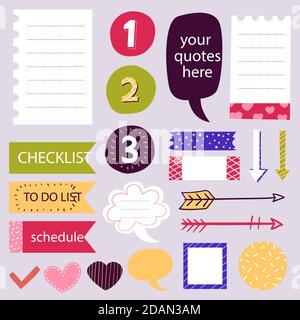 Planner Sammelalbum Sammlung Vektor-Illustration Stock Vektor