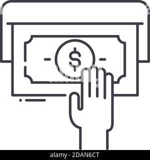 Geschäftstransaktionen Symbol, lineare isolierte Illustration, dünne Linie Vektor, Web-Design-Zeichen, Umriss Konzept Symbol mit editierbarer Kontur auf weiß Stock Vektor