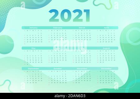 Abstrakt neues Jahr 2021 Kalender Illustration Vektor Stock Vektor