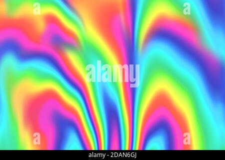 Abstrakter Regenbogen-Hintergrund im Glitch-Stil. Farbenfrohe Textur im Tie-Dye-Stil. Stockfoto