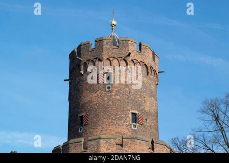 Der alte holländische 'Kruittoren (Pulverturm) im Kronenburgerpark fotografiert in Nijmegen, Niederlande Stockfoto