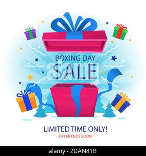 Flaches Design Boxtag Verkauf Illustration Vektor Stock Vektor