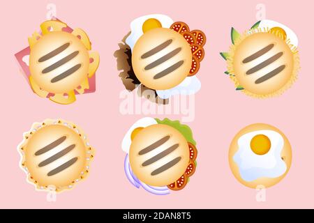 Handgezeichnete arepas Set Vektor-Illustration Stock Vektor
