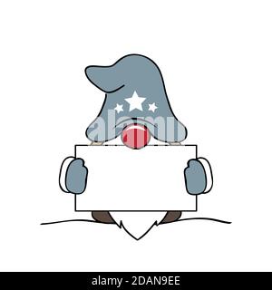 weihnachten niedlichen Gnome mit grauen Kleidern und Karte Vektor Illustration EPS10 Stock Vektor