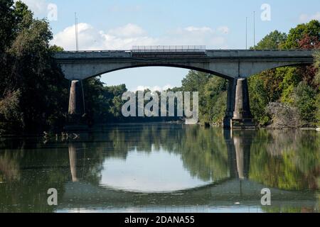 gita sul Tevere tra Roma e Ostia Stockfoto