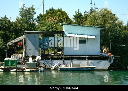 gita sul Tevere tra Roma e Ostia Stockfoto