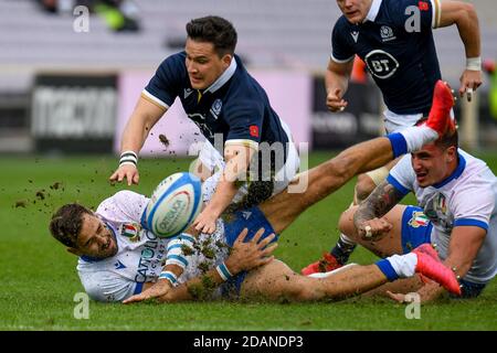 Florenz, Italien. November 2020. Italien gegen Schottland, Herbst Nations Cup Rugby Spiel in florenz, Italien, November 14 2020 Kredit: Unabhängige Fotoagentur/Alamy Live Nachrichten Stockfoto