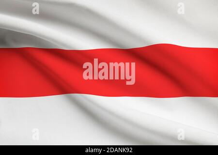 Belarussische Flagge weht im Wind Stockfoto