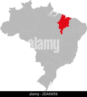 Maranhão Zustand auf Brasilien Karte hervorgehoben. Geschäftskonzepte und -Hintergründe. Stock Vektor