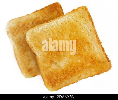 Scheiben Vollkornbrot Toast auf weißem Hintergrund Stockfoto