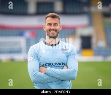 13. November 2020, Dundee, Schottland: Dundee FC neuer Torhüter Adam Legzdins, signiert vom englischen Premiership Club Burnley, ist im Kilmac Stadium, Dundee abgebildet Stockfoto