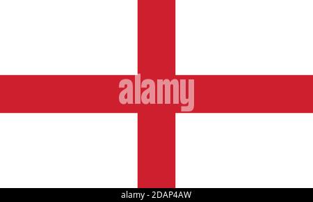 Realistische Flagge von England. Geeignet für Geschichtsbücher und Atlanten.Europa Stock Vektor