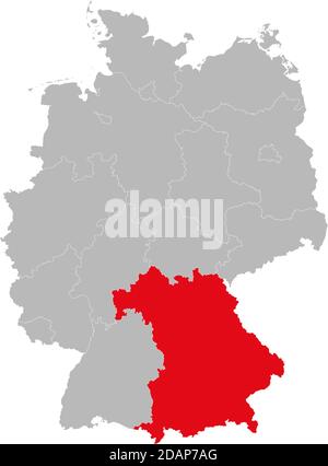 Karte Von Deutschland Bayern Hervorgehoben Stockfotografie Alamy