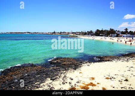 'Playa de Corralejo Viejo' im Corralejo auf Fuerteventura, Spanien Stockfoto