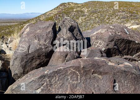 Ein Blick von Three Rivers Petroglyph Erholungsgebiet in New Mexiko Stockfoto