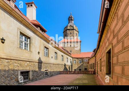 Schloss Ksiaz (Ger.: Fürstenstein). Niederschlesien Provinz, Polen. Stockfoto