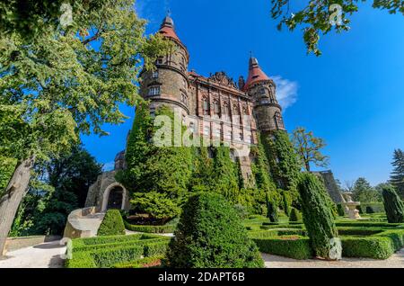 Schloss Ksiaz (Ger.: Fürstenstein). Niederschlesien Provinz, Polen. Stockfoto