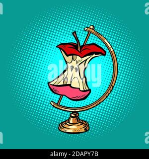 Globe international Apfelkern, Lebensmittelverschwendung Stock Vektor