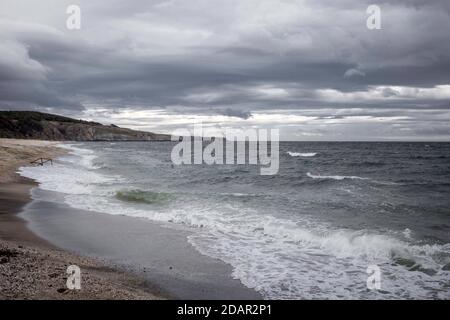 Strand am Schwarzen Meer bei Ahtopol, Bulgarien Stockfoto