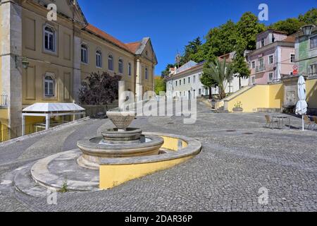 Bunte alte Gebäude, Altstadt, Caldas da Rainha, Estremadura, Portugal Stockfoto