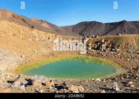 Emerald Lake, Tongariro Alpine Crossing, Tongariro National Park, UNESCO-Weltkulturerbe, Nordinsel, Neuseeland Stockfoto