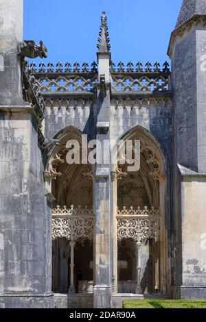 Kloster König Joao I, Dominikanerkloster von Batalha oder Kloster der Heiligen Maria des Sieges, Batalha, Bezirk Leiria, Portugal Stockfoto