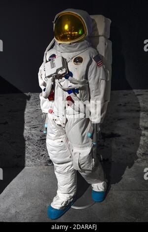 Apollo Raumanzug, A7L 1968, Astronaut Buzz Aldrin, Nachbildung Stockfoto