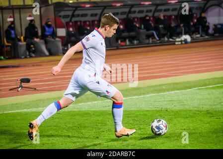 RIGA, LETTLAND. November 2020. RIGA, LETTLAND. UEFA NATIONS LEAGUE Spiel zwischen der Nationalmannschaft Lettland und der Nationalmannschaft Färöer Inseln. Kredit: Gints Ivuskans/Alamy Live Nachrichten Stockfoto