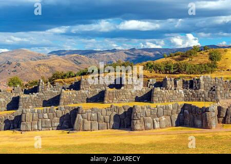 Sacsayhuaman inka-Ruine, Cusco, Peru. Stockfoto